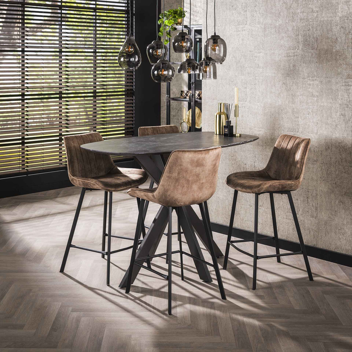 Bartisch Kreuzrahmen Dänisches Oval von Sofa4You