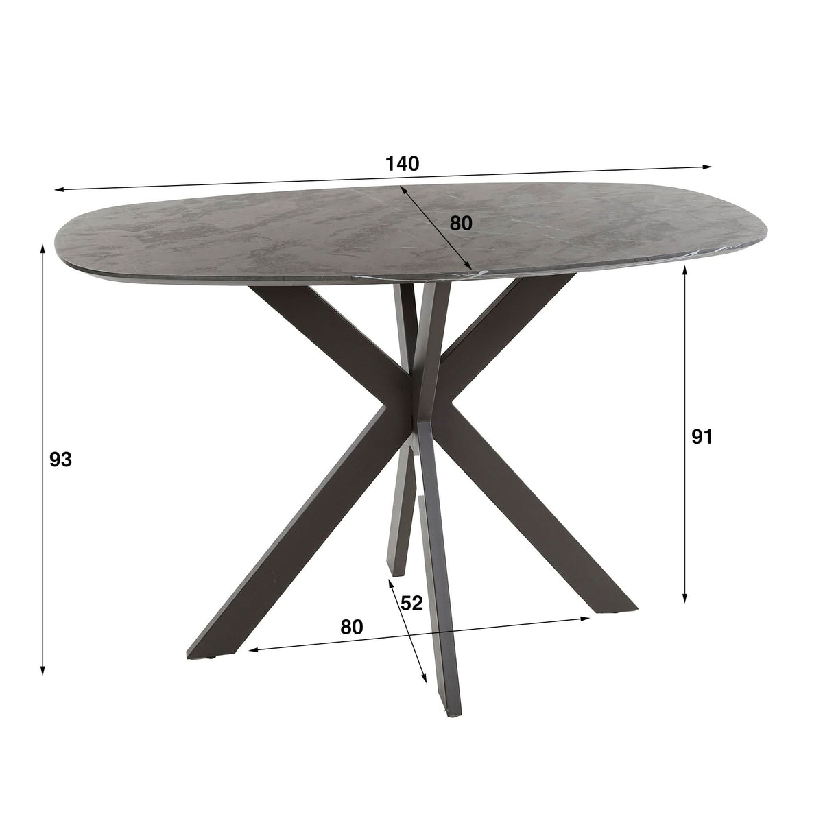 Bartisch Kreuzrahmen Dänisches Oval – Ansicht 6