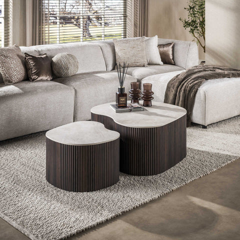 Couchtisch 2er-Set, 90 cm breit – Keramik Taj Mahal