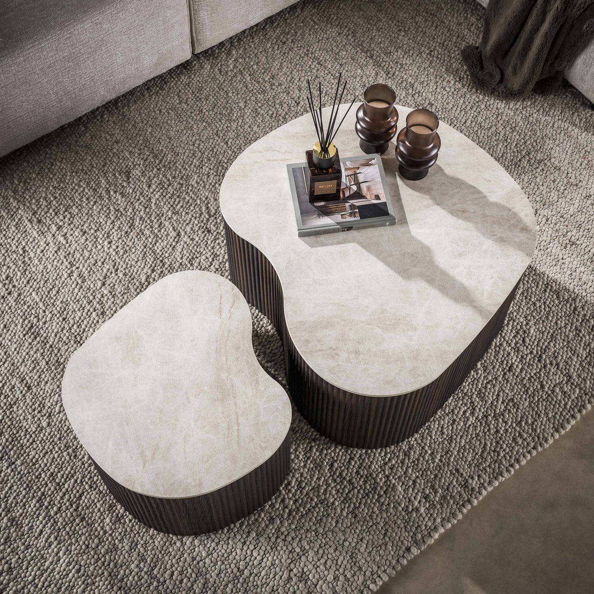 Couchtisch 2er-Set, 90 cm breit – Keramik Taj Mahal – Bild 2