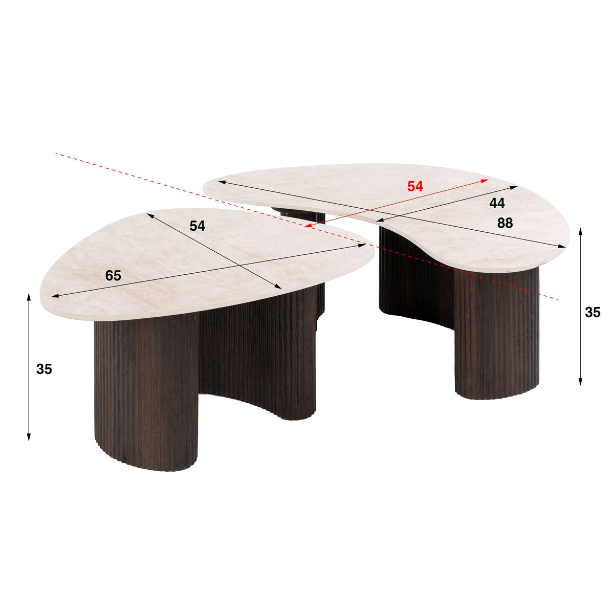Couchtisch 2er-Set organisch – Keramik Taj Mahal – Bild 6