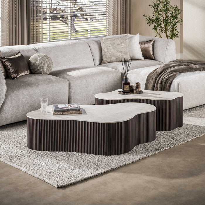 Couchtisch 2er-Set, 135 cm breit – Keramik Taj Mahal