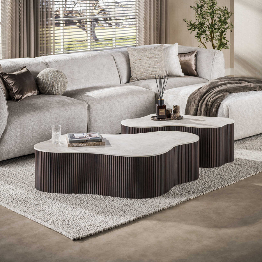 Couchtisch 2er-Set, 135 cm breit – Keramik Taj Mahal