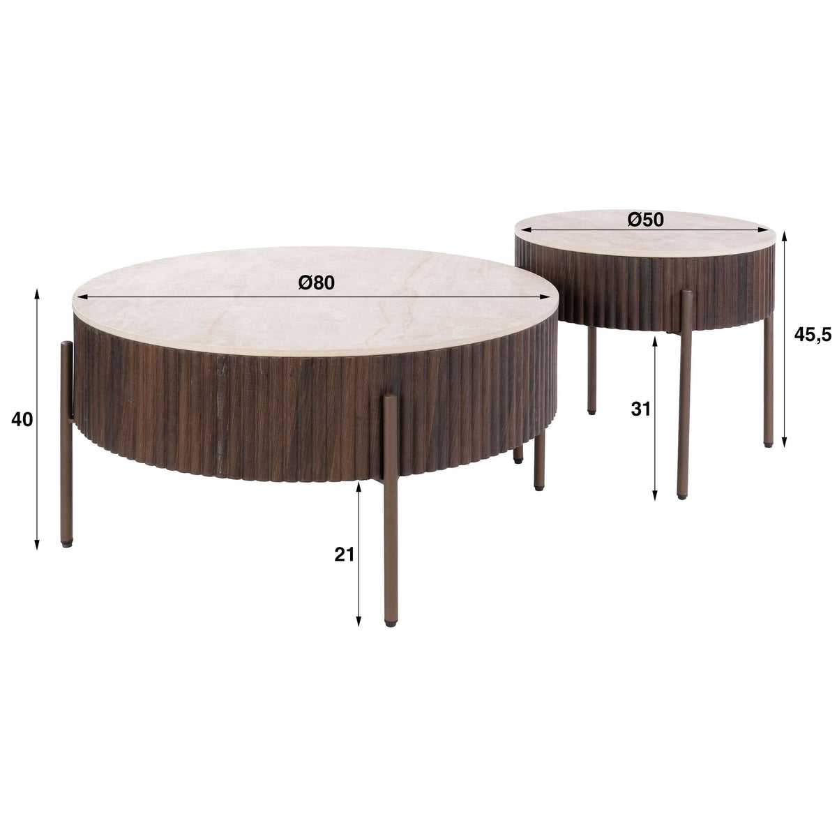 Couchtisch 2er-Set rund – Keramik Taj Mahal – Bild 5