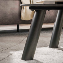 Couchtisch Twin log set aus 2 / 3D Keramik Travertin schwarz/grau