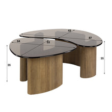 Couchtisch Tinto Bio-Set aus 2 / Bronzeglas