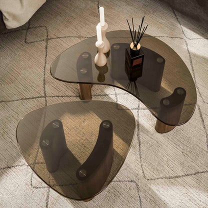 Couchtisch Tinto Bio-Set aus 2 / Bronzeglas