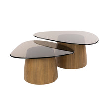 Couchtisch Tinto dreieckige Set aus 2 / Bronzeglas