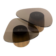 Couchtisch Tinto dreieckige Set aus 2 / Bronzeglas