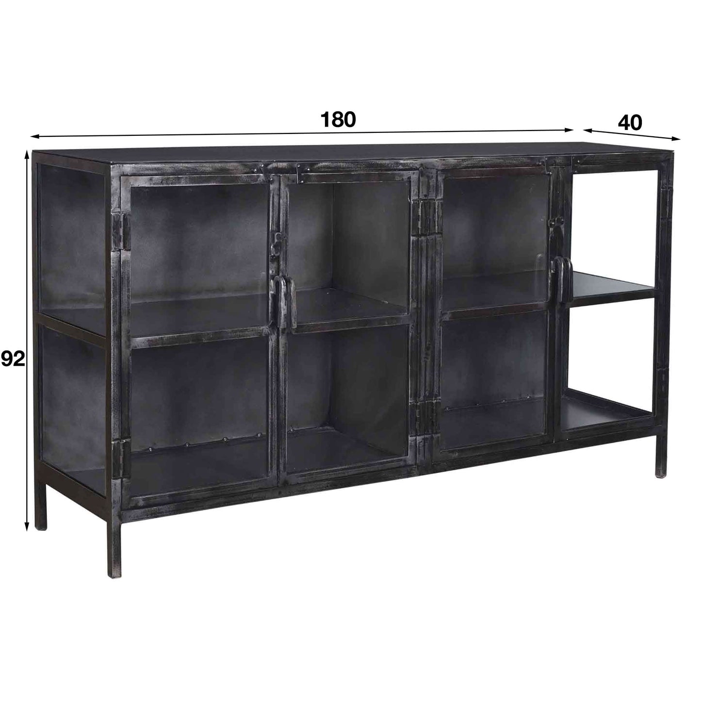 Sideboard Rift metal 4 TÇ¬ren / Gun metal