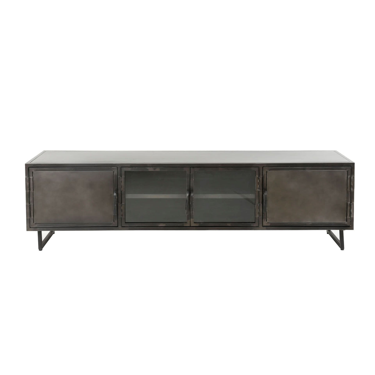 TV-Möbel mit 4 Türen, 180 cm – Gunmetal – Ansicht 4
