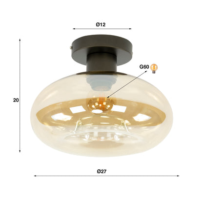 Deckenleuchte Soll 1-licht / Amber Glas