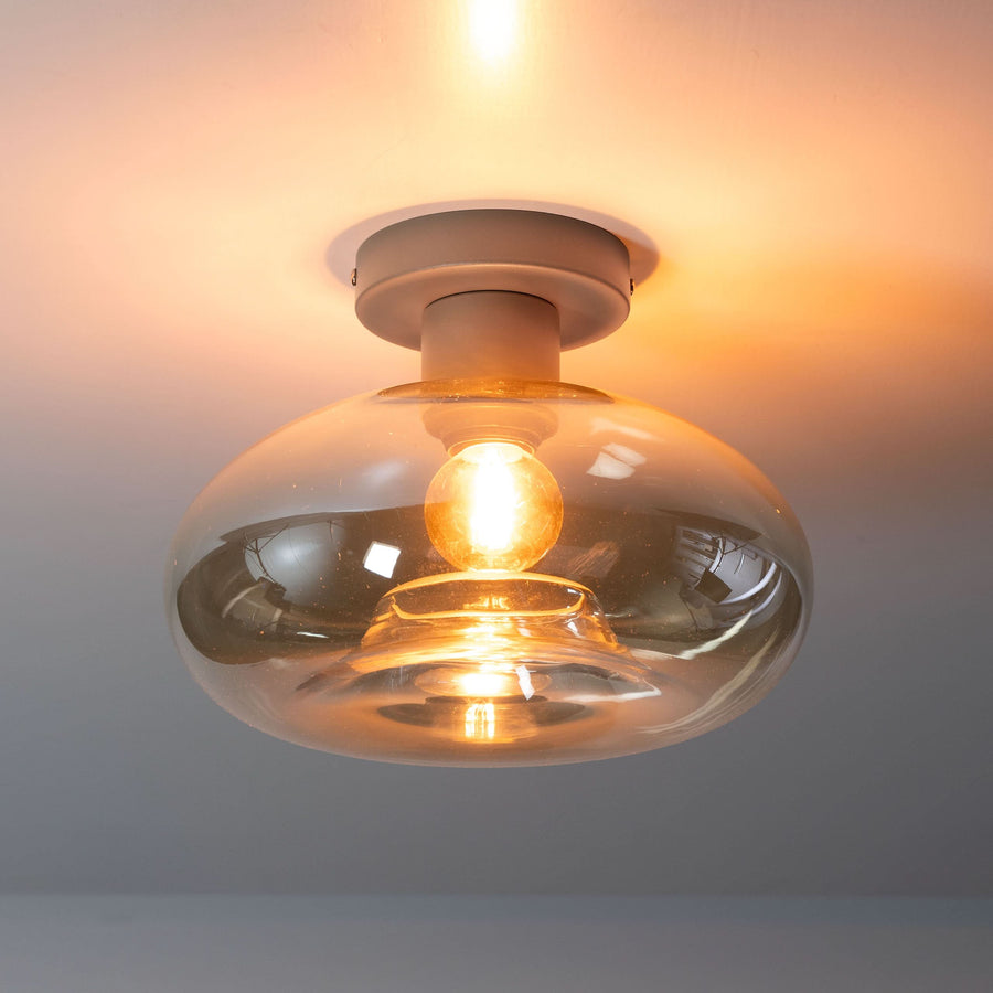 Deckenleuchte 1-flammig, Glas – Beige