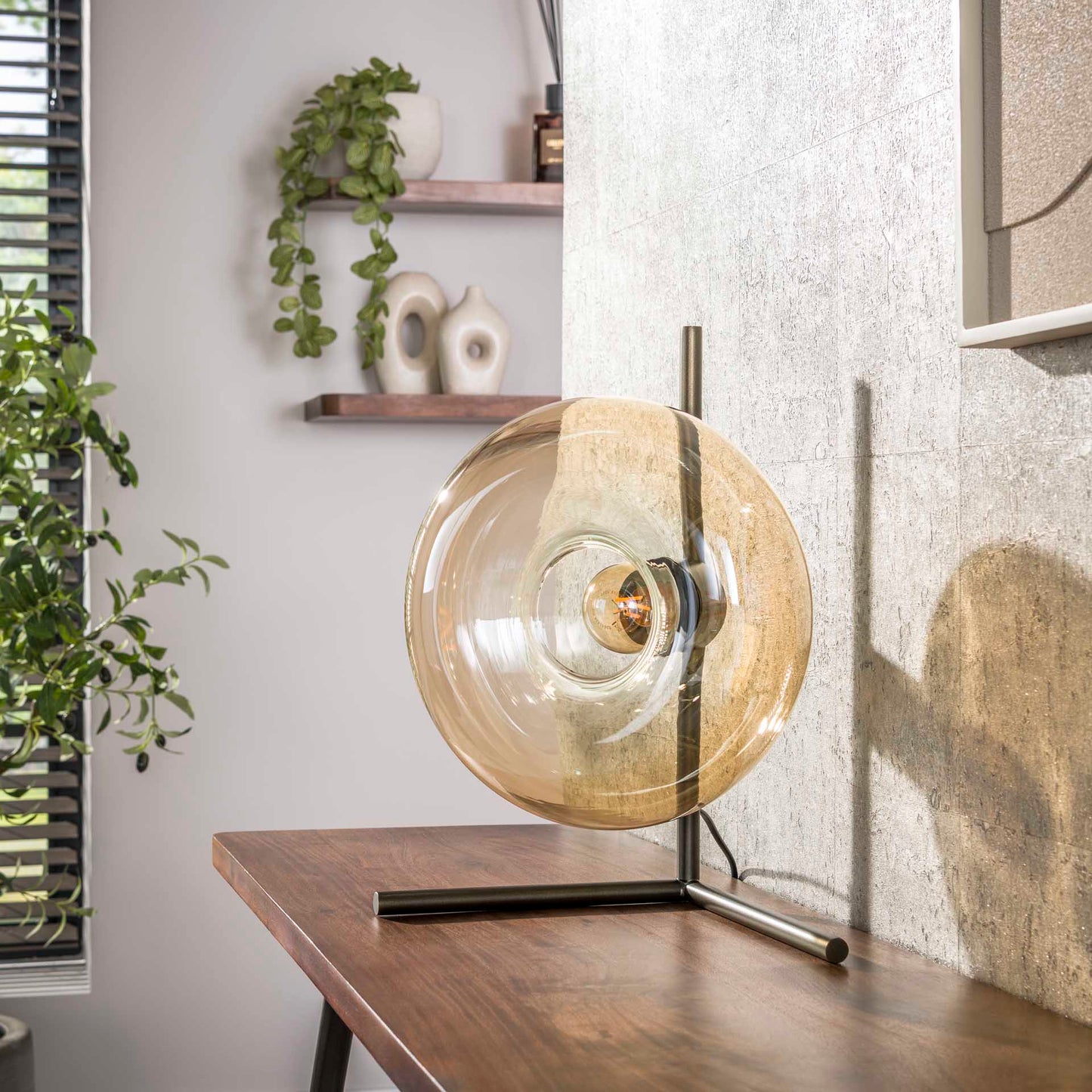 Tischleuchte Soll 1-licht / Amberglas