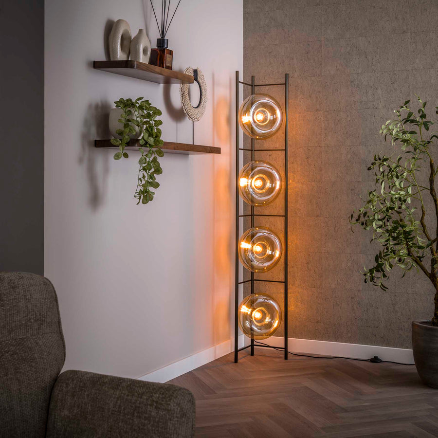 Stehleuchte Soll 4-light / Amber glass