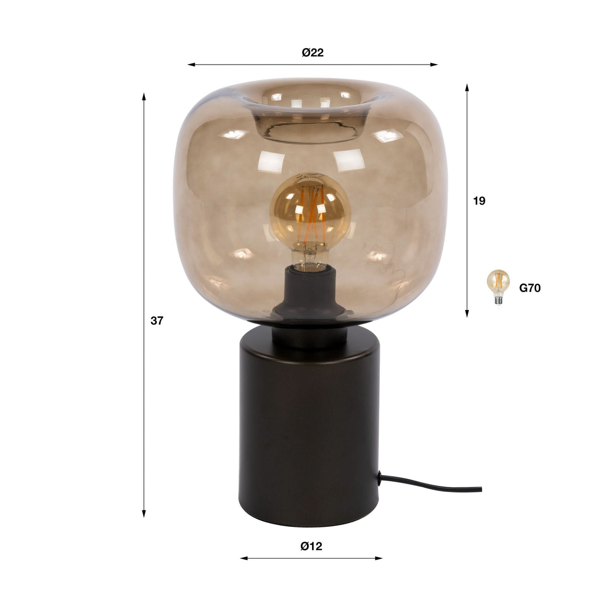 Tischlampe 1-flammig – Sienna-Braun – Bild 5