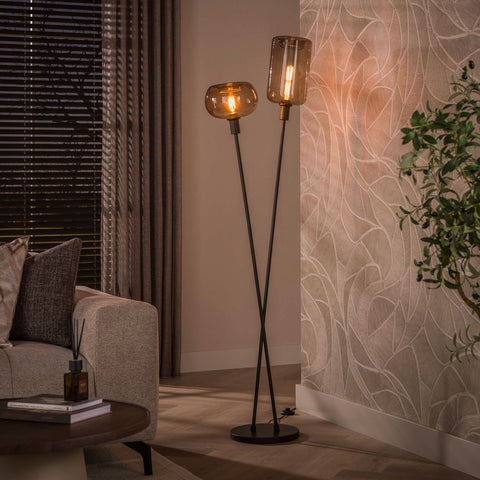 Stehlampe 2-flammig – Sienna-Braun