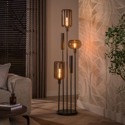Stehlampe 5-flammig gestuft – Sienna-Braun