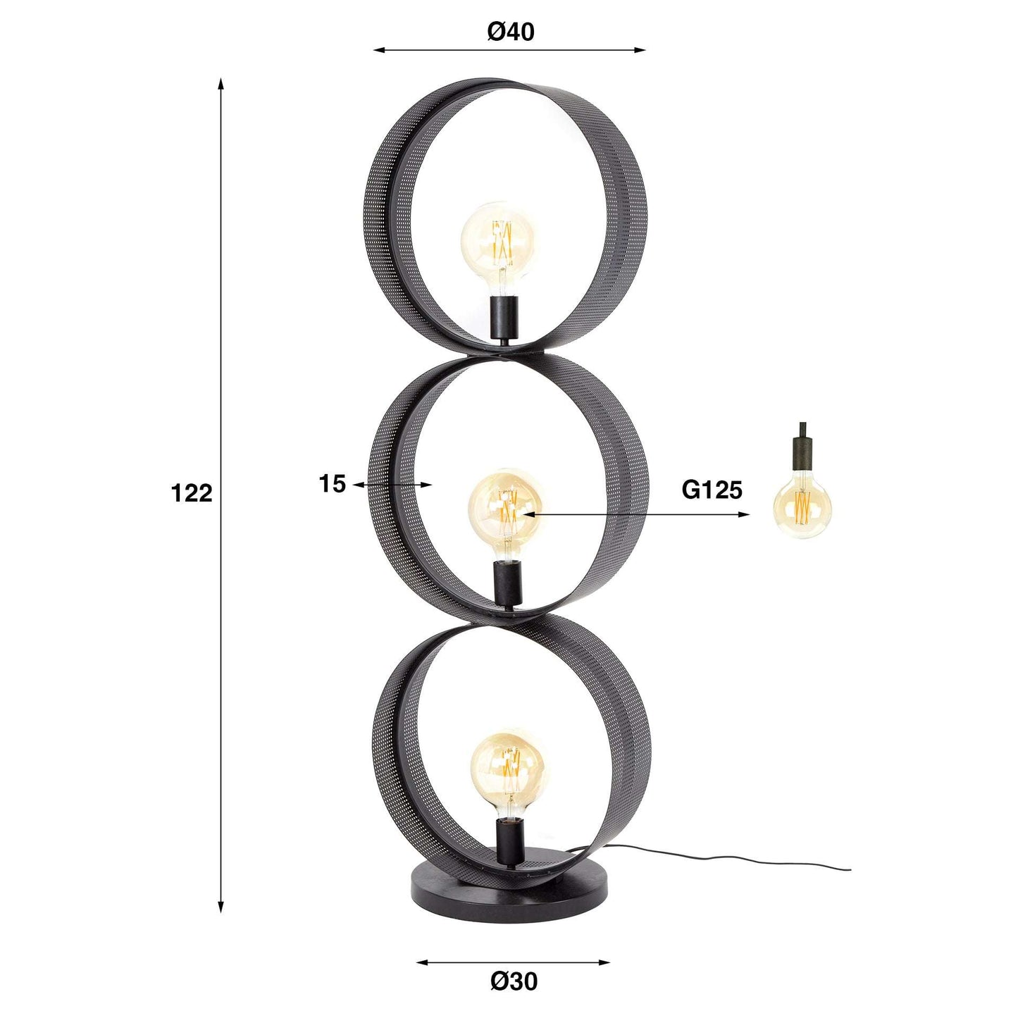 Stehlampe 3L ring perforiert