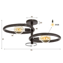 Deckenleuchte Pebble 2 light / Artic black
