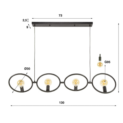 Hängeleuchte Loop 4-light / Artic black