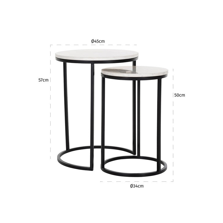 Beistelltisch Lexington set van 2 (White) – Ansicht 3