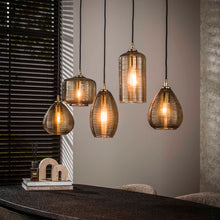 Hängeleuchte Stripe Horizontal 5-Lichter / Rauchbraunes Glas