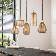 Hängeleuchte Stripe Horizontal 5-Lichter / Rauchbraunes Glas