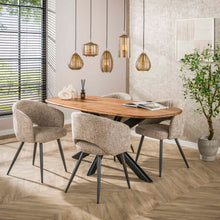 Hängeleuchte Stripe Horizontal 5-Lichter / Rauchbraunes Glas