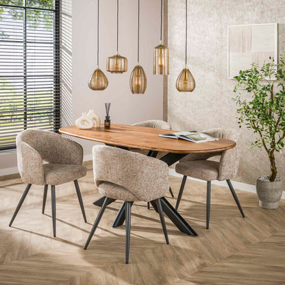 Hängeleuchte Stripe Horizontal 5-Lichter / Rauchbraunes Glas