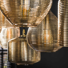 Hängelampe 4+3 stripe glas horizontal
