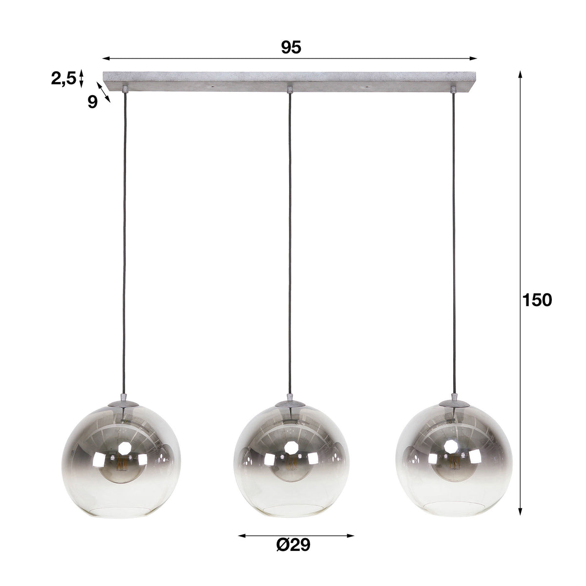 Hängelampe 3L bubble shaded von Sofa4You