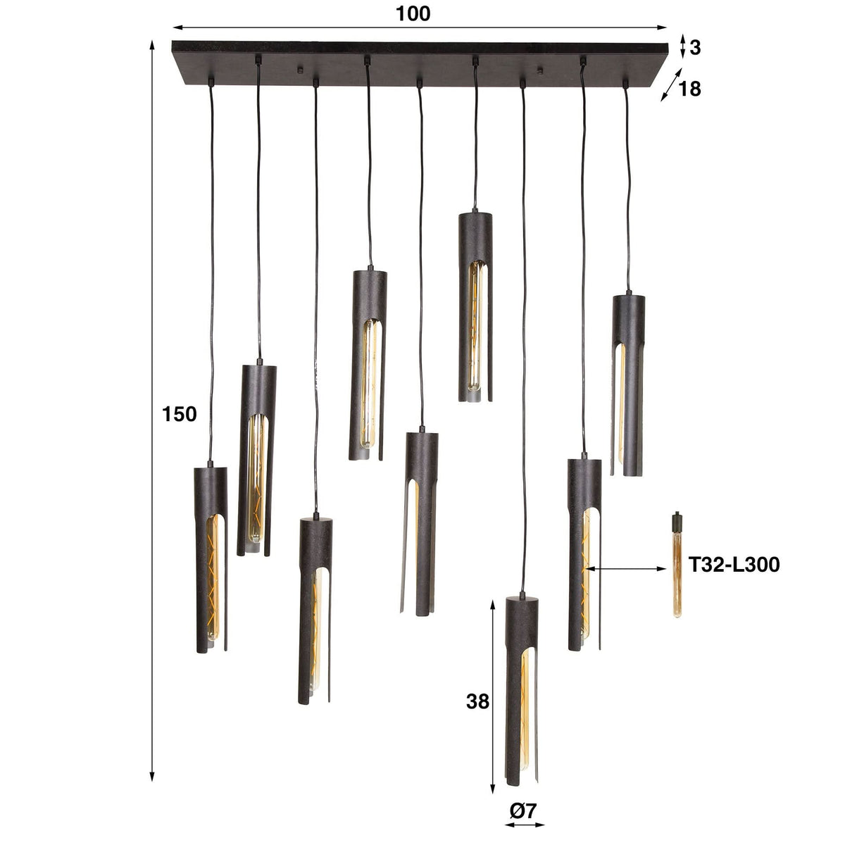 Hängelampe 5+4 tube – Ansicht 4
