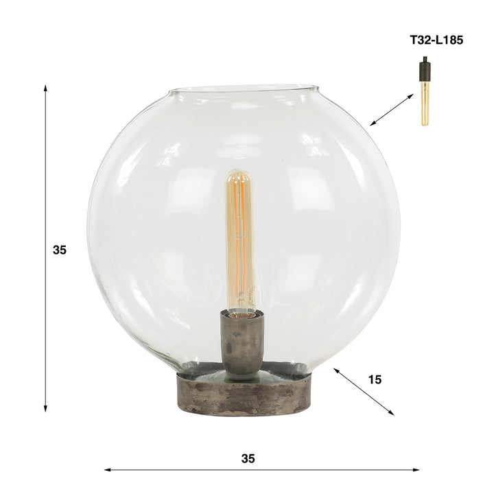 Tischlampe 1L clear glass