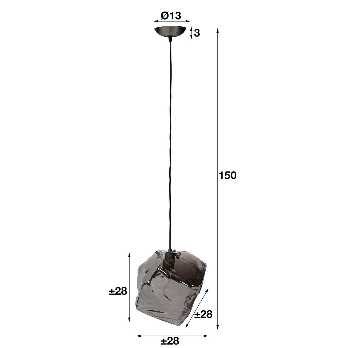 Hängelampe 1L rock chromed glas von Sofa4You