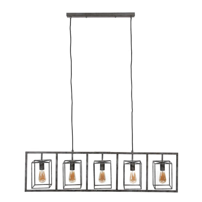 HÇÏngelampe 5L cubic tower / Alt Silber Finish