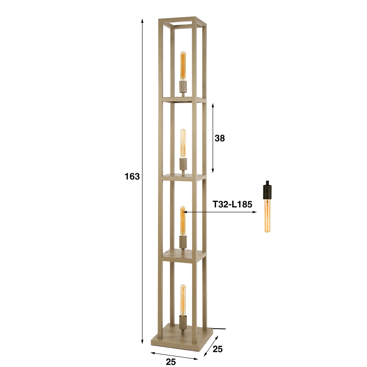Stehleuchte Quadra 4-light / Beige