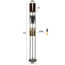 Stehleuchte Lucente Tricolore 3-light / Artic schwarz