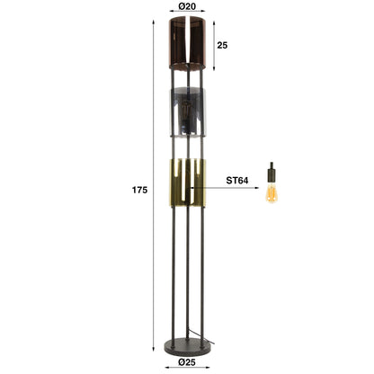 Stehleuchte Lucente Tricolore 3-light / Artic schwarz