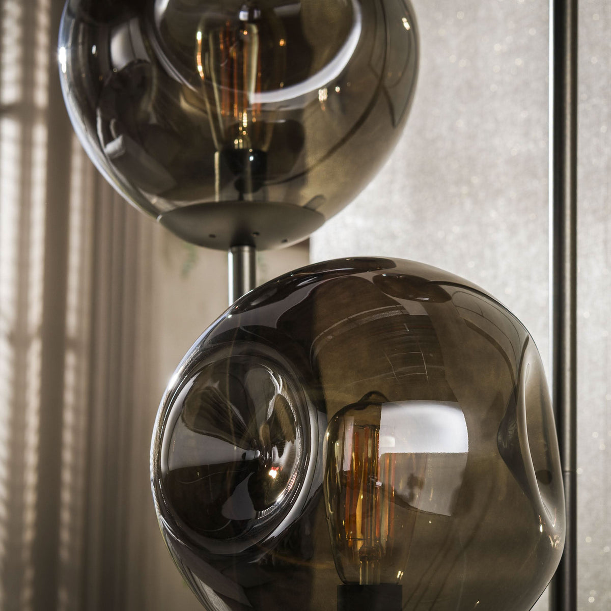 Stehlampe 3-flammig gestuft, Glas – Sienna-Braun – Bild 3