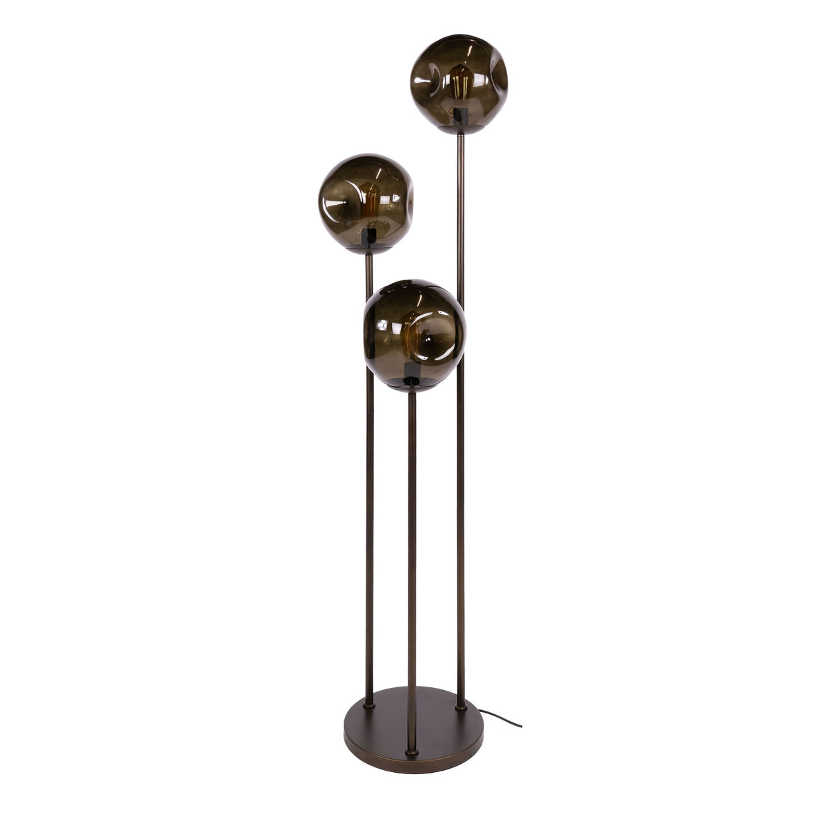 Stehlampe 3-flammig gestuft, Glas – Sienna-Braun – Bild 4