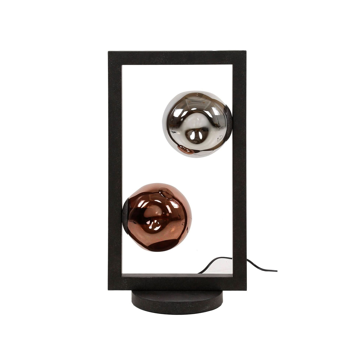 Tischlampe 2-flammig, Glas – Mattschwarz – Bild 3