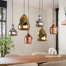 Hängelampe 3+3 mix glass tricolore