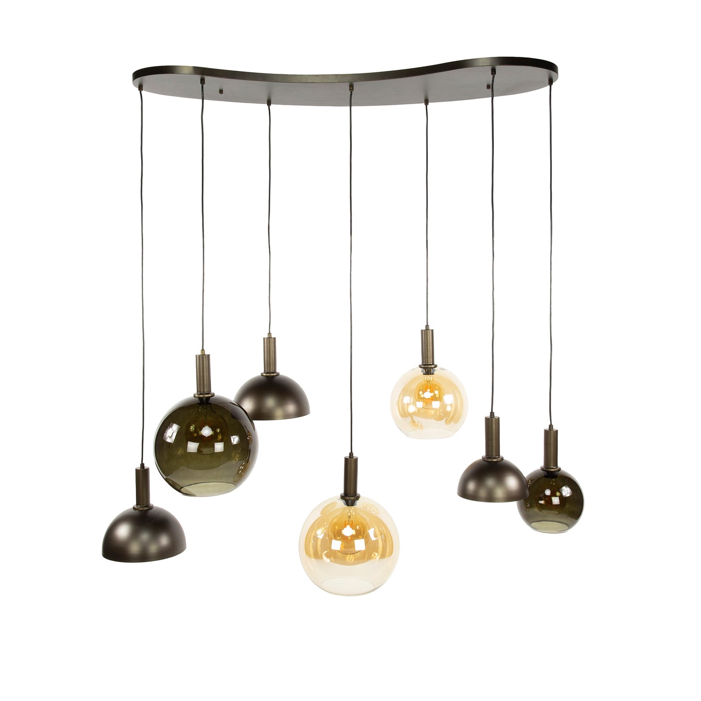 Hängelampe Cluster 4+3-light / Sienna brown
