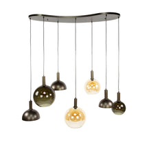 Hängelampe Cluster 4+3-light / Sienna brown