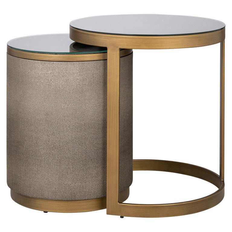 Beistelltisch Bloomville mit Glas 2er-Set (Gold) – Ansicht 2