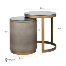 Beistelltisch Bloomville mit Glas Set von 2 (Gold)