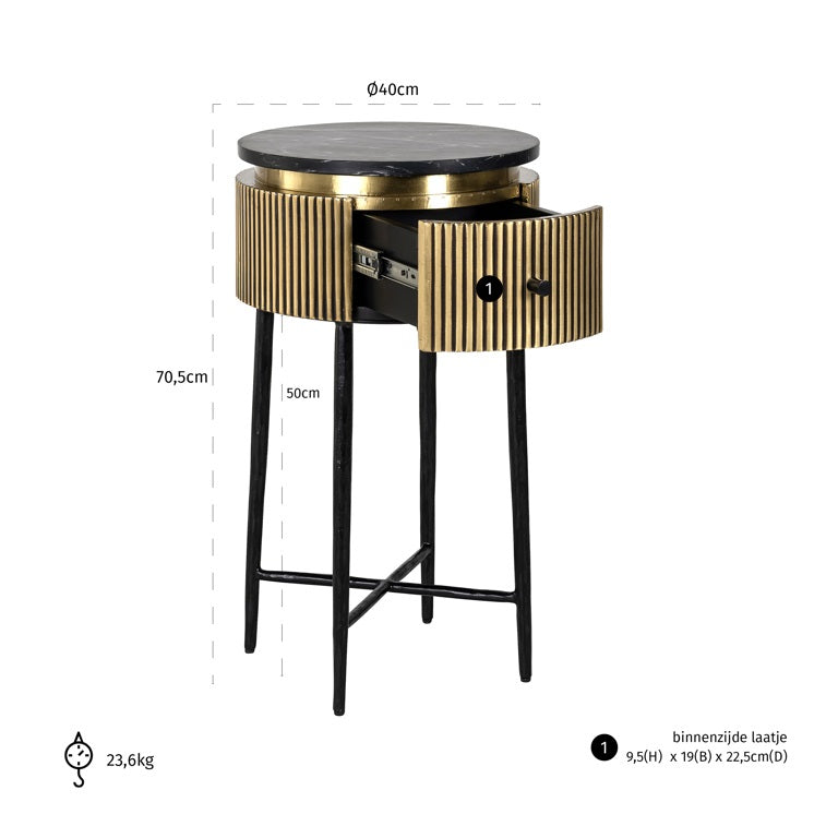 Beistelltisch Ironville (Gold) – Ansicht 5