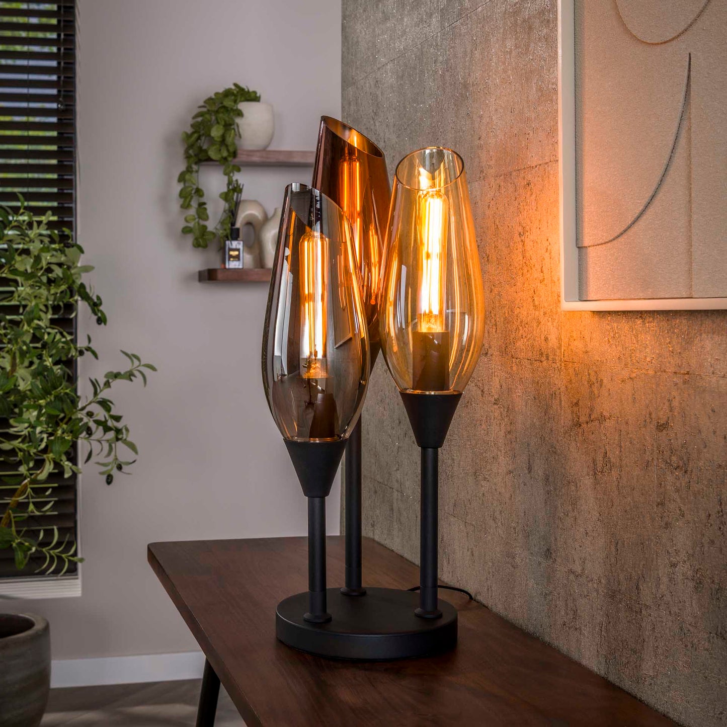 Tischleuchte Cocoon 3-light / Black