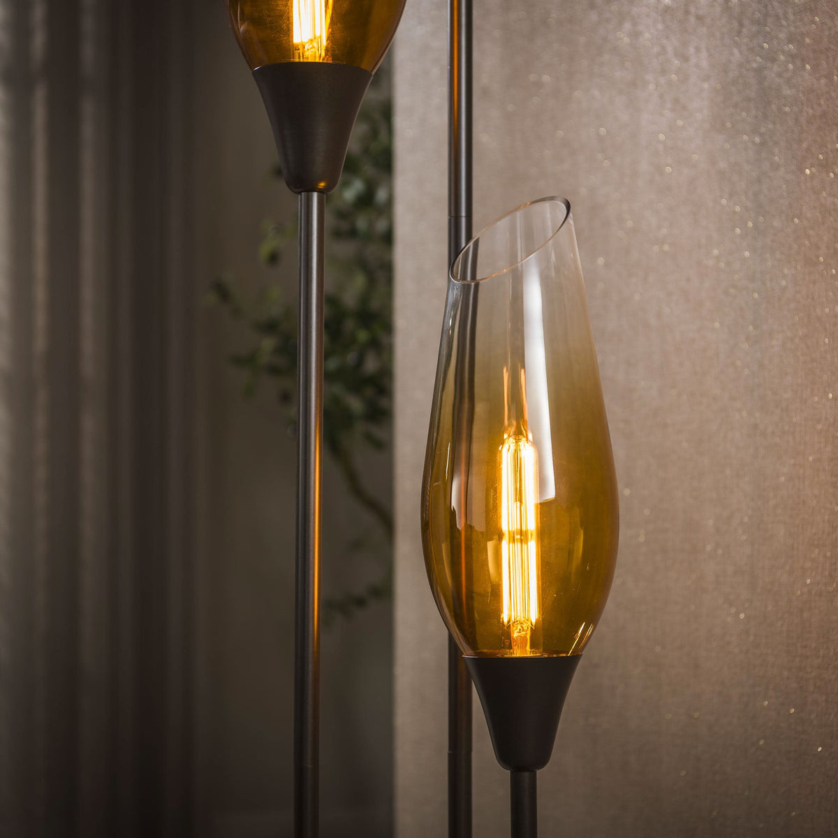 Stehlampe 3-flammig, Glas – Sienna-Braun / Rauchglas – Bild 3